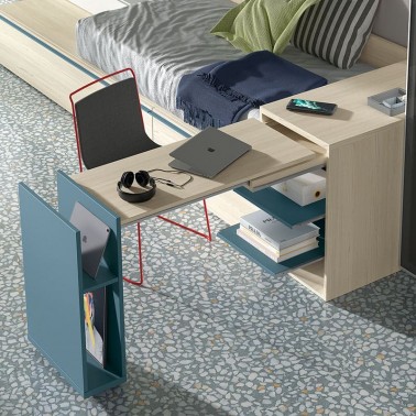 Mesa extensible corta libreria diafana