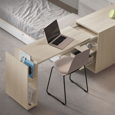 Mesa extensible corta libreria diafana
