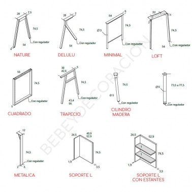 Soporte mesa estudio Ros