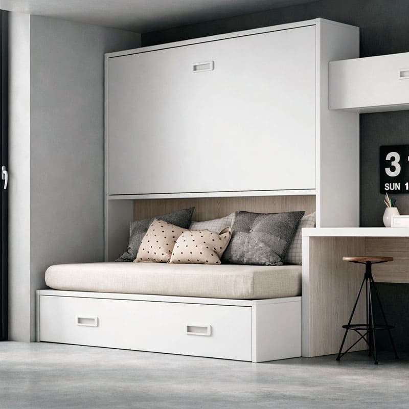 Cama abatible horizontal superior con nido inferior