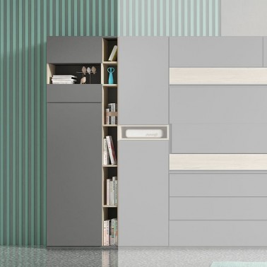 Armario libreria con mesa abatible