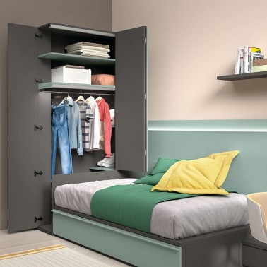 Armario con fijo puerta lateral y librerias Montes