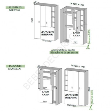 Armario ciego puertas plegables y libreria
