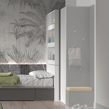 Armario ciego con estanterias plegables