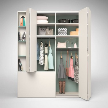 Armario con fijo puertas plegables y libreria Montes