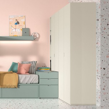 Armario con fijo puertas plegables y libreria Montes