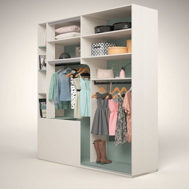 Armario con fijo puertas plegables y libreria Montes