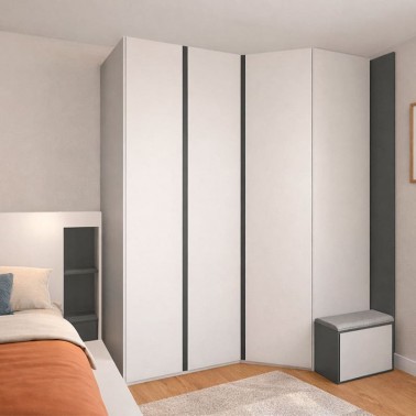 Armario rincon chaflan puertas plegables