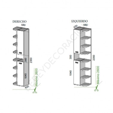 Terminal zapatero con hueco Montes