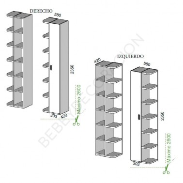 Terminal zapatero puerta batiente Montes