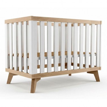 Cuna Capri Fresh 60x120 blanca y madera