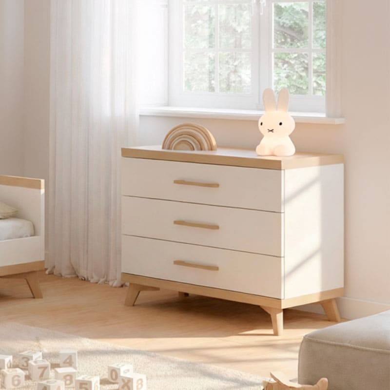 Comoda cambiador Capri blanca y madera