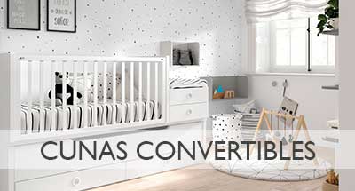 Habitaciones infantiles baratas, cunas convertibles para bebes